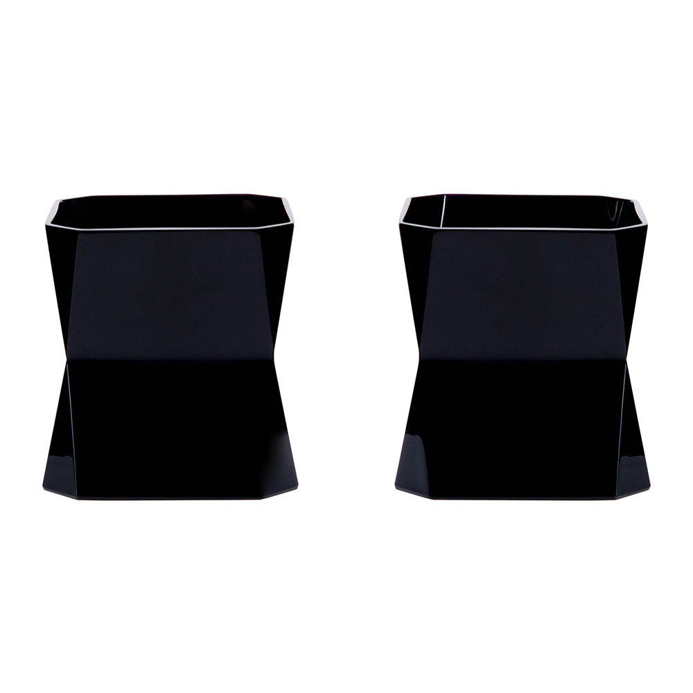 cibi black double old fashion glass set of 2